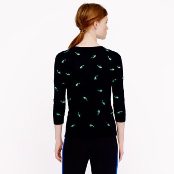 J.Crew | Linen Tippi Whale Sweater in Navy - Picture 2 of 7